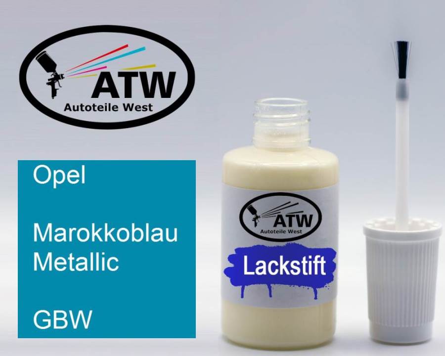 Opel, Marokkoblau Metallic, GBW: 20ml Lackstift, von ATW Autoteile West.